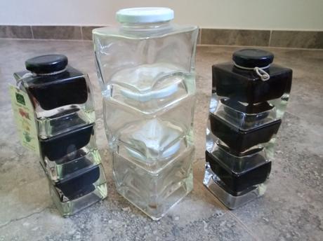 Sklenene pohare stvorec/na  dekoraciu., 