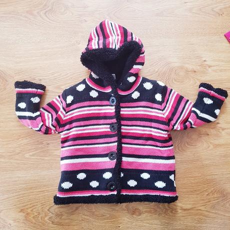 Zatepleny svetrik bundicka pre dievčatko, dirkje,86