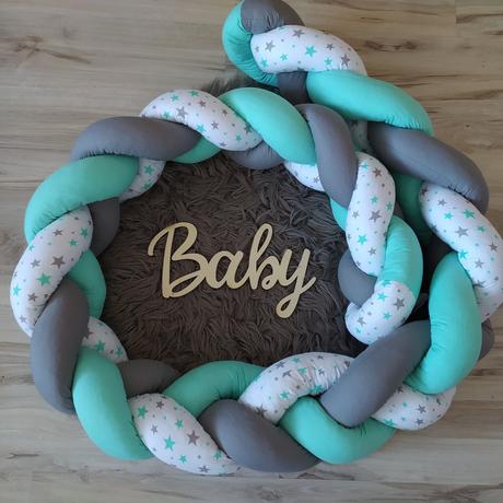 Vrkoč - pletený mantinel do postieľky, šírka (cm): 30,dĺžka (cm): 100