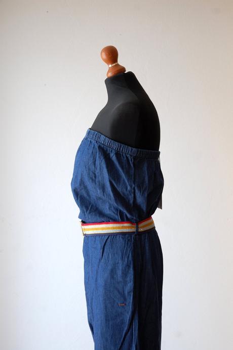 Štýlový letný denimový overal nohavice široký stri, lee cooper,s