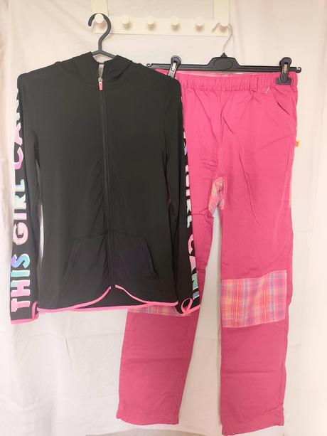 Dievčenský športový outfit 3 ks-mikina, 2xnohavice, pepco,164