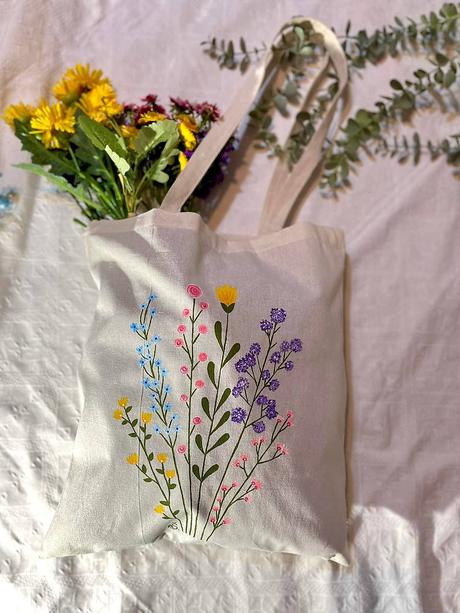 Plátené, ručne maľované tašky, 