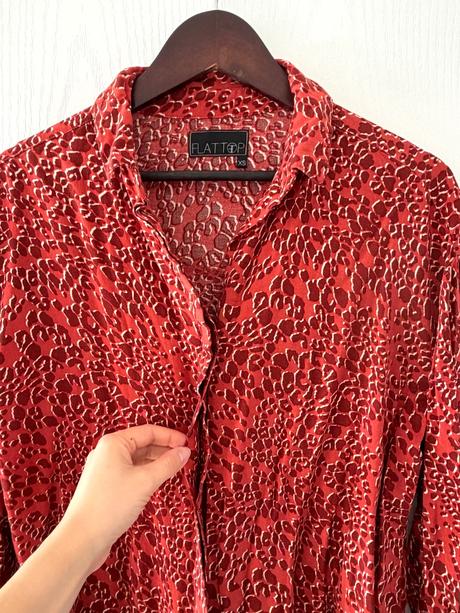 Červená košeľa s leopardím vzorom urban flattop,, m