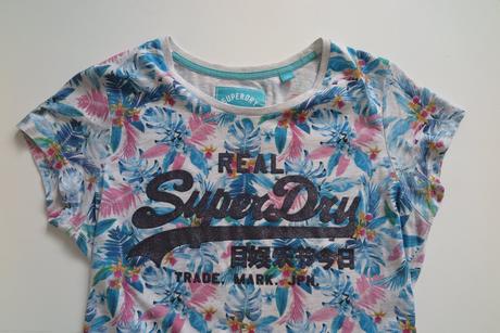 Dámske tričko s tropickým vzorom, superdry,l