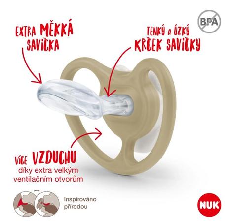 Nuk silikónový cumlík space night 2ks, 6-18m, nuk