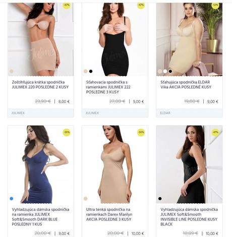 Vyhladzujúce dámske spodničky viac druhov, m / s / xl / xs / xxl