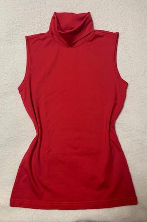 Roláčik tričko bez rukávov červený, m