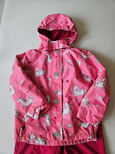 Termo bunda do dazda jednorozce+zdarma 2x nohavice, tchibo,128