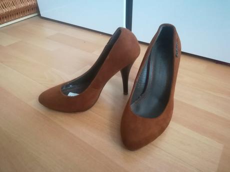 Semišové lodičky hnedé, 36