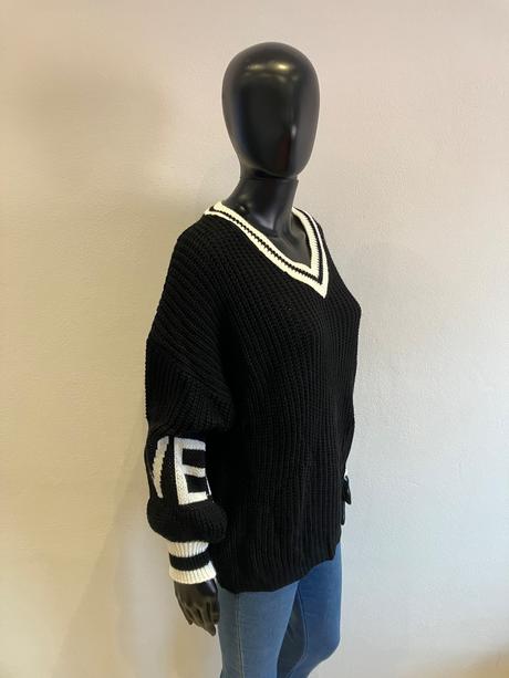 Dámsky sveter bielo-čierny (uni), l / m / s / xl