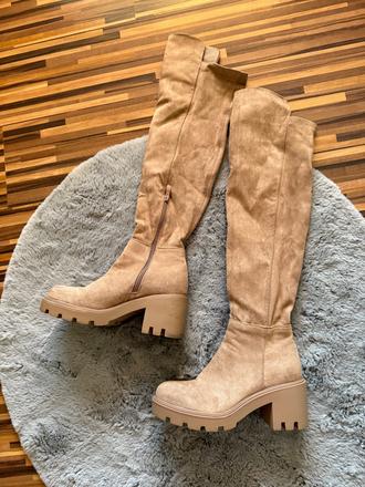 Hnedé čižmy nad koleno, 39