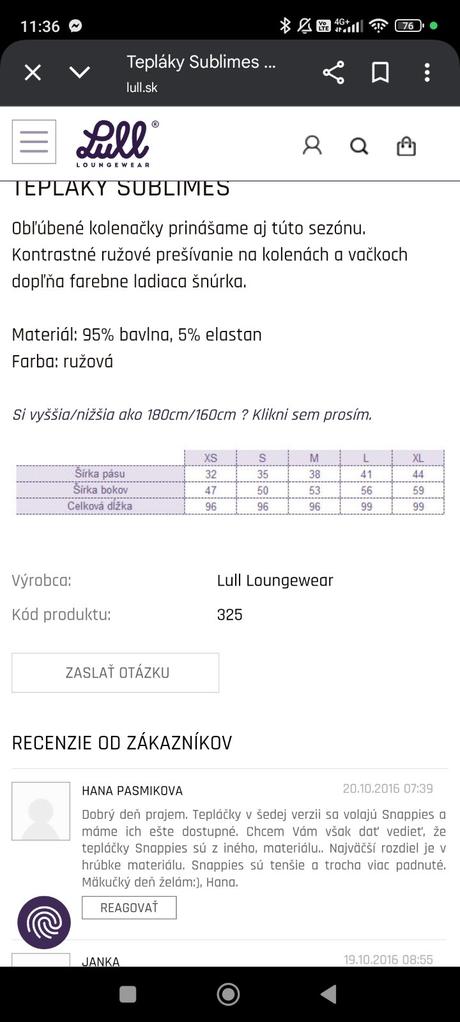 Dámske tepláky lull loungewear, m