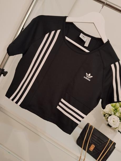 Adidas originals crop top - ikonické 3 pruhy, adidas,38 / m