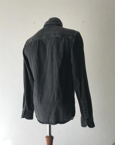 Chlapčenská čierna džínsová košeľa, pull&bear,xs