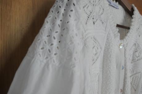 Zara luxusny svetrik s madeirovymi rukavmi m/l, zara,m