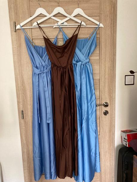 Spolocenske satenove saty, s