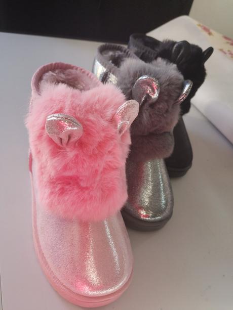 Dievčenské zateplené čižmy s uškami č.32,34, 32 / 34