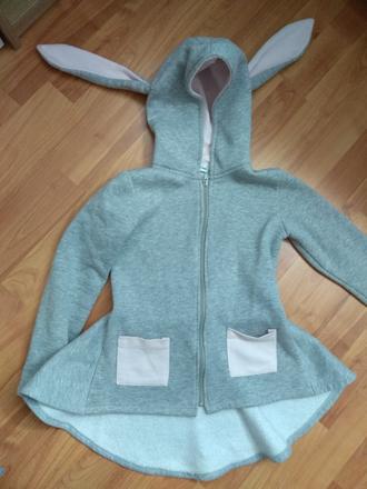 Mikina - zajac - s uskami a chvostikom, 116