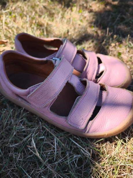 Ružové dievčenské kožené barefoot sandále froddo, froddo,35