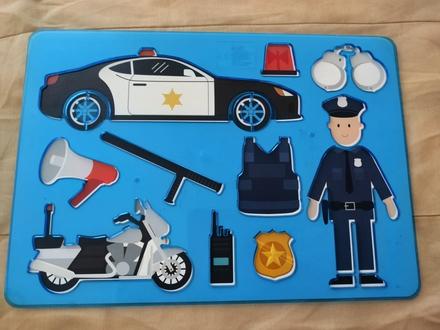Detská kresliaca šablóna polícia,