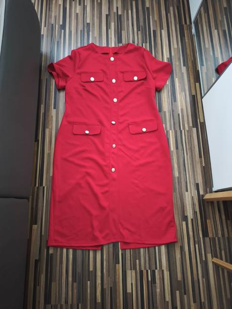 Červené šaty veľ 48( 2xl/3xl) nové, 48