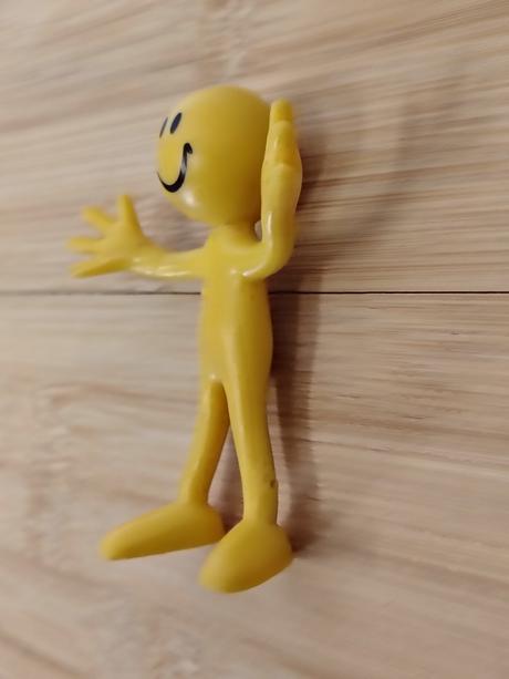 Retro ohybný panáčik smajlík, bendy toy, vintage,