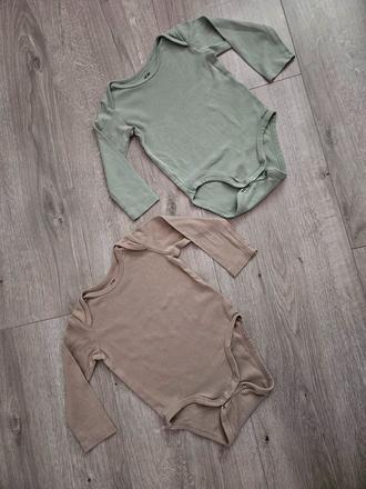 2x body s dlhým rukávom h&m 74, h&m,74