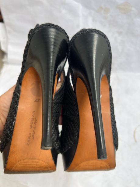 Zara woman topanky na vysokom opatku a platforme, zara,37