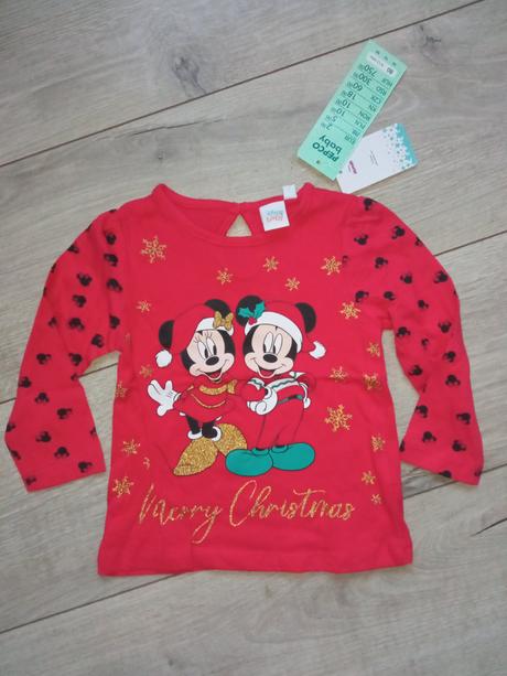 Dievčenské tričko minnie a mickey vianoce (80), pepco,80