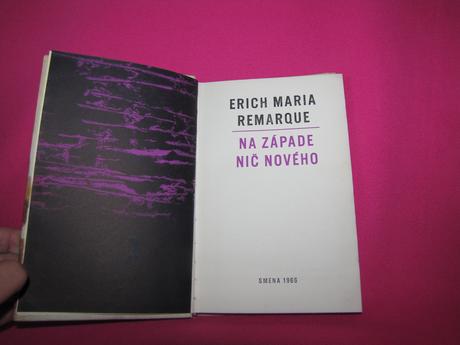 Erich maria remarque na západe nič nového /1966/,
