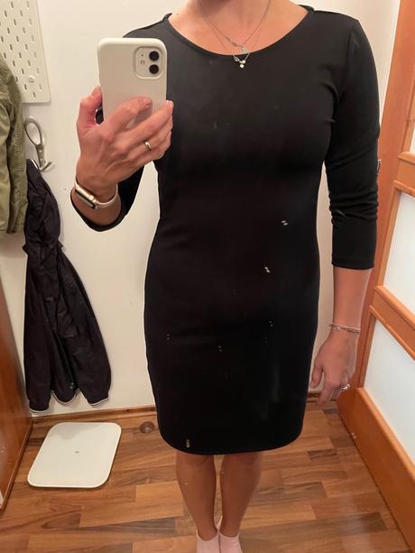 Čierne jednoduché saty, only,xs