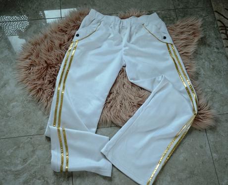 Tepláky so zlatými pásmi-l, l