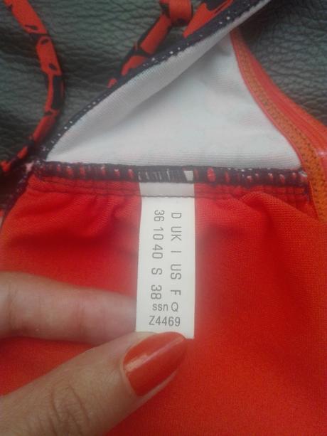 Čerešničkový vrchný diel plaviek č. 36, esprit,36