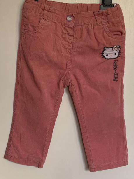 C&a podšité menčestrové nohavice hello kitty, c&a,80