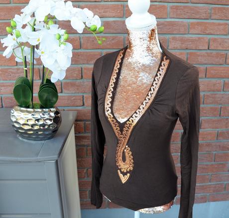 Elegantné body s flitrami-m/l, m