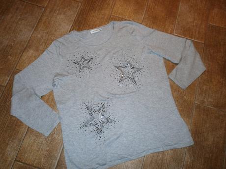 Elegantný predĺžený pulóver s hviezdami canda, c&a,l