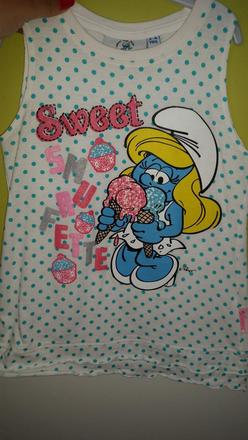 Krasne tricko so smoulinkou, disney,98