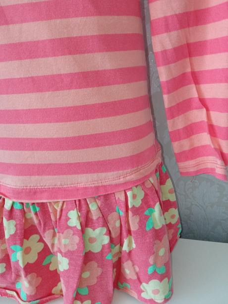 Dievčenské pásikavé šaty s kvetmi f&f (5-6 r.), f&f,116