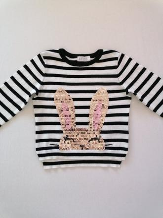Pulover 98/104 s trblietavym zajkom, h&m,98