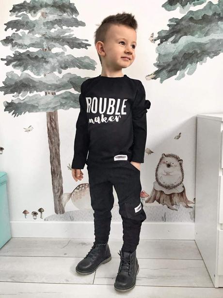 Tričko trouble maker čierna/olivová, 92 / 98