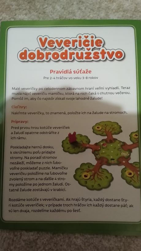 Spoločenská hra veveričie dobrodrúžstvo,