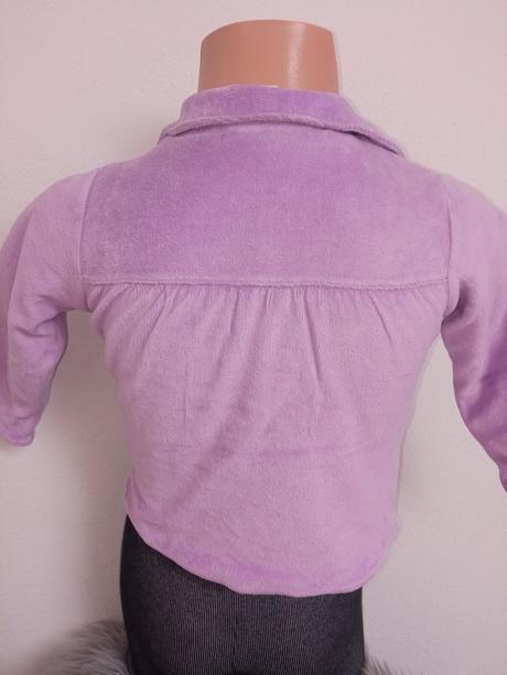 Dievčenský fialový zamatový kabát (80), 80