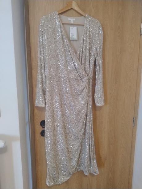 Trblietavé midi šaty, h&m,m