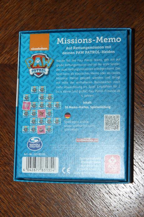 Tlapkova patrola - missions memo - od 4 rokov,