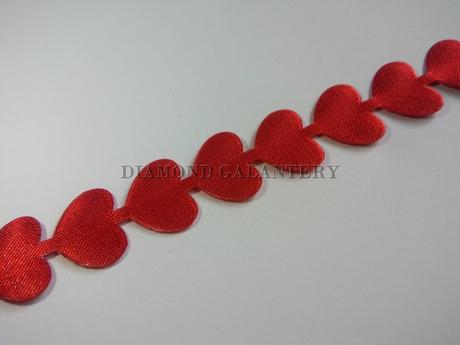 Ozdobná stuha srdiečka červené 10 mm, 