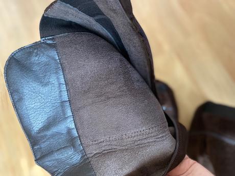 Celokozene hnede  čižmy po kolena ( 40), lasocki,40