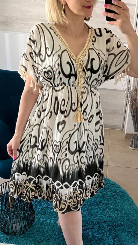 Šaty letné vzorované dámske (s/m/l/xl - uni), l / m / s / xl