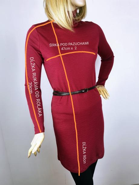 Kookai - merino šaty s roláčikom a opaskom, kookai,m