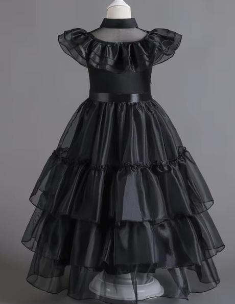 Šaty kostým maska wednesday 3-15rok. nový+doplnky,