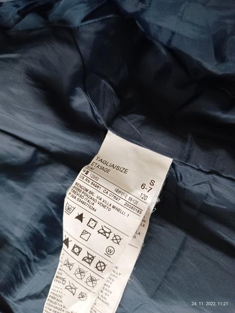 Paperova bunda benetton, vel. 6-7 rokov, benetton,122